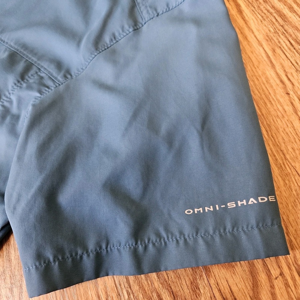 Columbia Omni-Shade Lightweight Shirt Men Size L Button Vented, Pockets Sky Blue - Picture 3 of 10